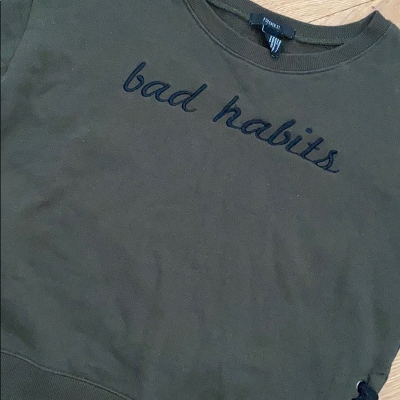 Bad Habits (olive green) tie sweater - Picture 2 of 3